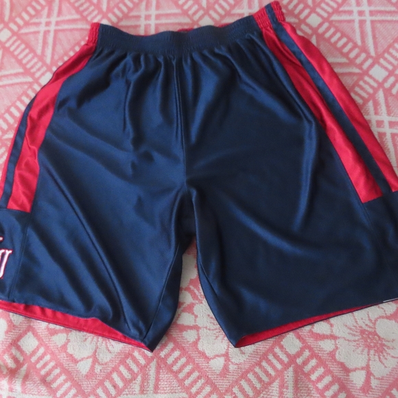 Kansas Jayhawks Shorts Adult XL Blue Red Nike Reversible Gym Basketball Mens - Picture 1 of 6